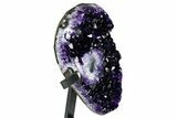 Deep-Purple Amethyst Geode With Metal Stand - Uruguay #368349-4